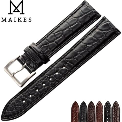 MAIKES Luxury Alligator Watch Band 14mm 20mm 22mm 24mm Genuine Crocodile Genuine Leather Watch Strap Case For IWC OMEGA Longines