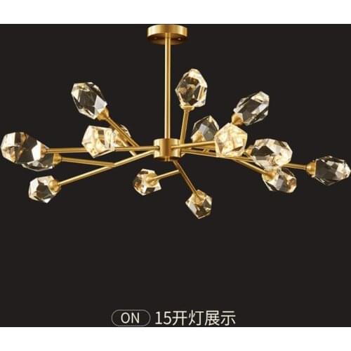 Luxury ceiling crystal chandelier living room brass chandelier lighting dining gold led lustre kitchen fixture lighting bedroom
