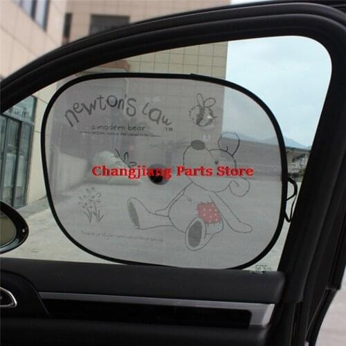 2Pcs Auto Sun Shade Car Sun Visor Auto Sun Shade Cartoon Window Suction Cup Car Curtain Car Styling Covers Sunshade