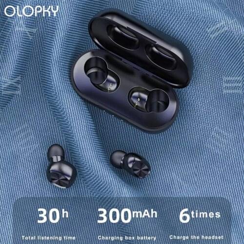Sports Wireless Bluetooth Earphone 5.0 Touch Control TWS Bluetooth Earbuds Waterproof 9D Stereo Music Headset 300mAh Power Bank