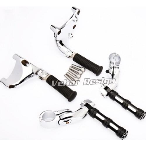 Angled Adjustable Highway Pegs Mount Kit With Rear Passenger Foot For Harley 883 1200 14-16