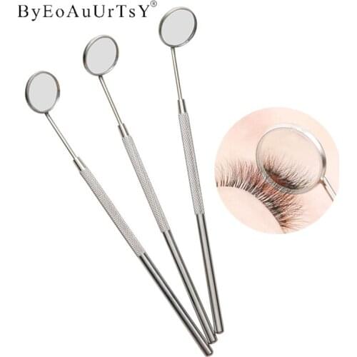 1/3PC Stainless Steel Checking Mirror For Eyelash Extension Portable Dental Mirrors Mouth Tooth Professional Eyelash Makeup Tool