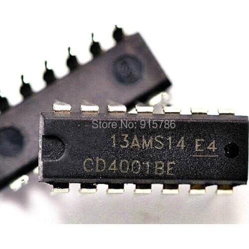 20pcs/lot CD4001BE CD4001 4001 four two inputs or NAND gate DIP-14