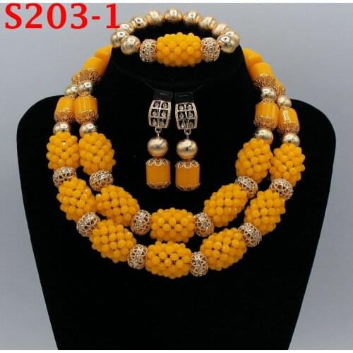 2020 Fashion Women Dubai Gold-color Jewelry Sets Big Nigerian Wedding African Jewelry Sets african beads jewelry set S203-1