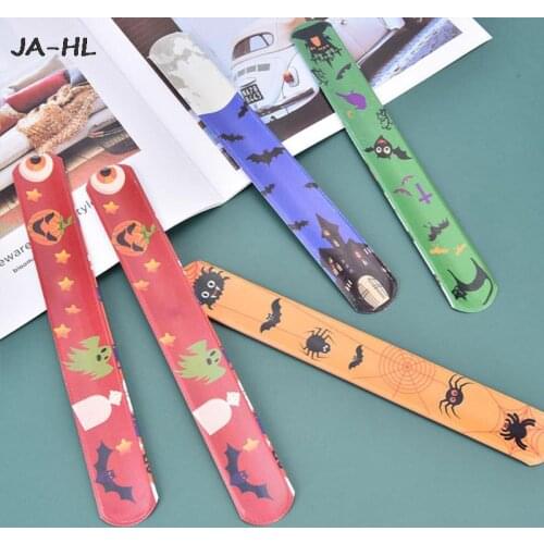 5/1pcs 22*3cm Halloween Slap Bracelets Funny Ghost Party Halloween Gifts Kids Bracelet