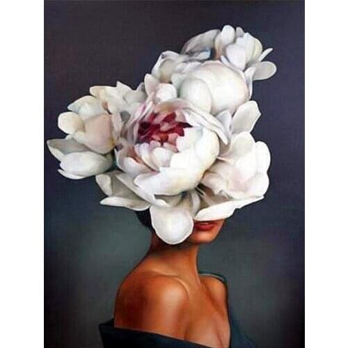 Yumeart DIY Diamond Painting Angel Women Flower Full Square Drill Diamond Embroidery Cross Stitch Peony Mosaic Woman Home Decor