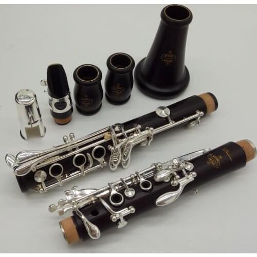 Free Shipping Music Fancier Club Ebony Wood Bb Clarinets DIVINE Major Professional Clarinets Silver Plated Keys 17 Mouthpiece