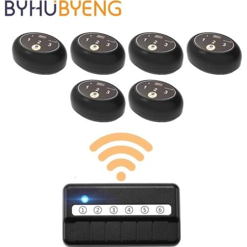 BYHUBYENG Wireless Office Call Atencion Al Cliente Contactar Beeper Bell Button Bellen Biuro Black Buttons Botao Sem Fio Botoes