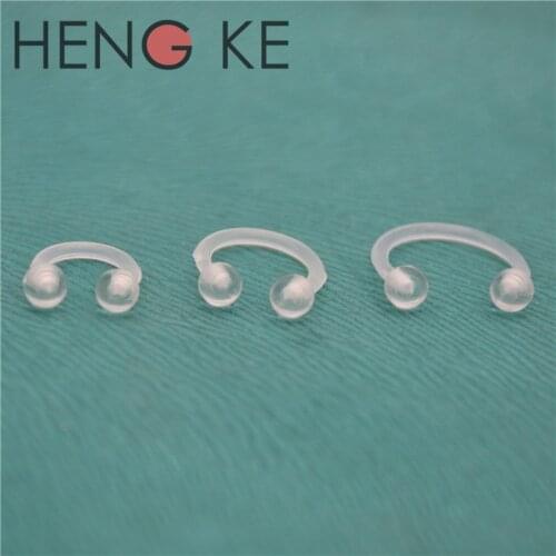 Bioflex Clear UV Horseshoe Ball Transparent Flex circular barbell CBR Curved Bar Retainer Piercing Jewelry 16G 6mm 8mm 10mm