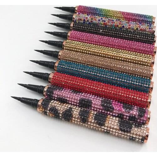 Quick-drying Black Eyeliner Pen Diamond Self Adhesive Eye Liner Pencil Rhinestone Eyeliner