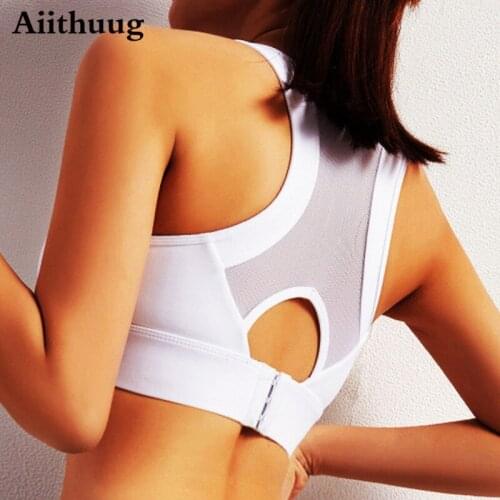Aiithuug Acerback Bras for Women High Impact Wirefree Padded Womens Sports Bra Comfort Workout Yoga Gym Workout Fitness Mesh Bra