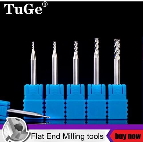 CNC tools Shank 4mm d1.0m to d4mm 3T Flat end mills HRC 55 carbide tungsten milling cutter for metal Aluminum/coper/plastic/wood