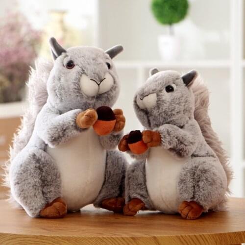 Kawaii Simulation Squirrel Plush Toy With A Big Bushy Tail Squirrel Dolls Stuffed Animal Plush Toy For Kids Girls Gift Birthday