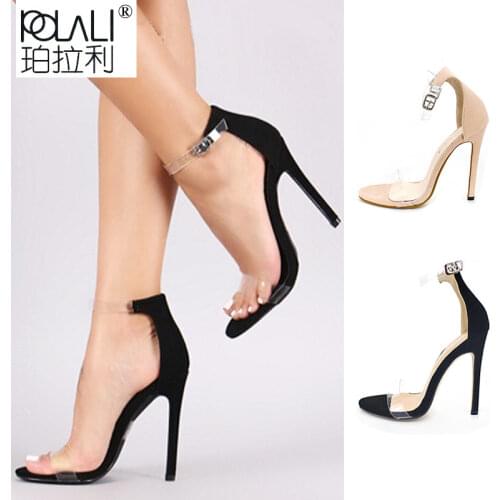 Classic Sandals Women Shoes Extreme High Heels PVC Jelly Transparent Shoes Clear Peep Toe Pumps Ladies Stiletto Sandale Femme