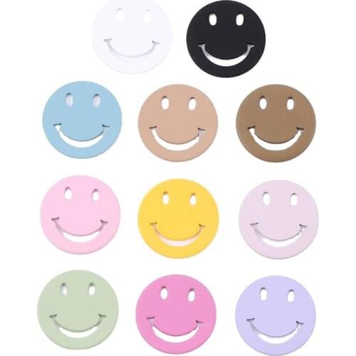 Creative Smiling Face Pure Copper Disc Pendant Bracelet Small Pendant DIY Handmade Material Multicolor Jewelry Accessories