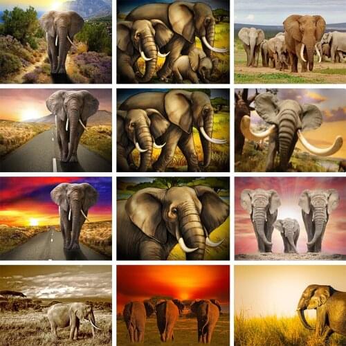 5D DIY Diamond Painting Animal Elephant Rhinestone Art Picture Cross Stitch Kit Full Diamond Embroidery Mosaic Home Decoration