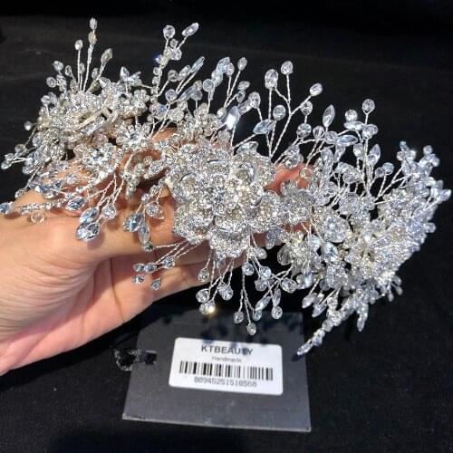 New Rhinestone Silver/Gold Custom Made Big Tiara Handmade Headpiece Royal Bridal Wedding Dressing Crown Accessory Women Jewelry