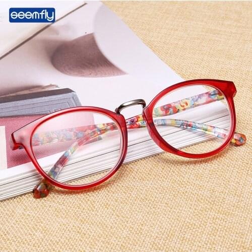 Seemfly Men Womrn Urltralight Reading Glasses Round Floral Presbyopia Eyeglasses High Definition Resin Lens Hyperopia Eyewear
