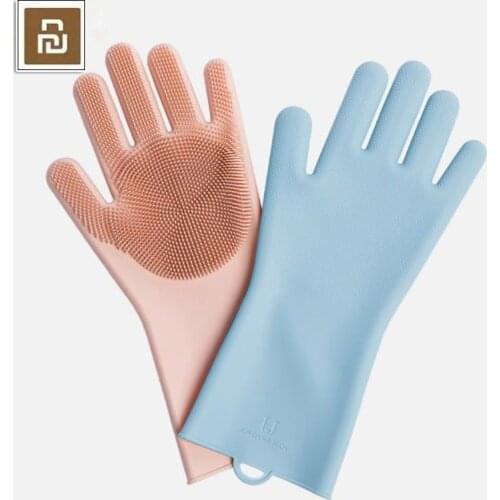 Xiaomi JJ Magic Silicone Cleaning Gloves Insulation non-slip Dishwashing Glove Double-sided Wear Gloves for Home Kitchen