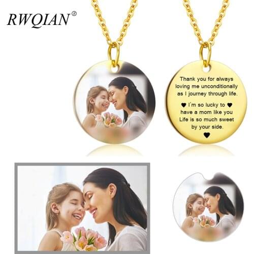 Personalized Name Photo Custom Necklace Gold Pendant Choker Women Men Customized Nameplate Chain Necklace Mom Jewelry Gifts