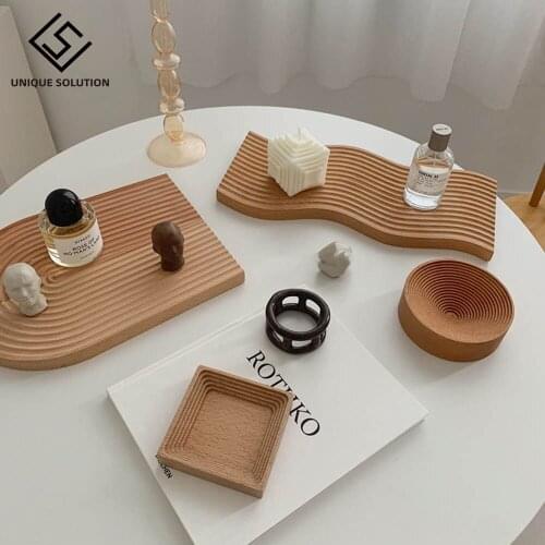 Ins Nordic Table Wooden Coffee Tray Wine Food Cake Kitchen Storage Tray Organizer Jewelry Serving Tray Decoration Home