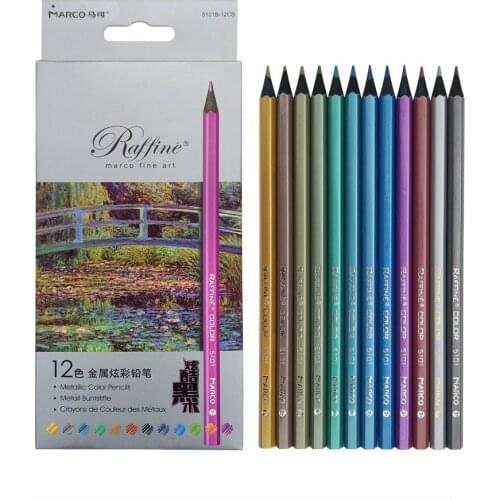 Professional 6/12 Colors Metallic pencil Drawing Colored Pencils Artist Sketch Pencils Set School Art Supplies Stationery