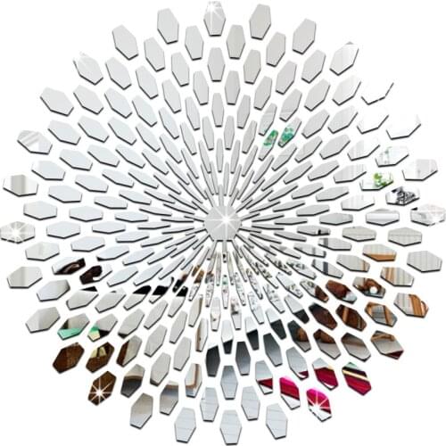 Simple Style Sun Shaped 3D Acrylic Mirror Mural Wall Decor Stickers Home Living Room Office Decoration