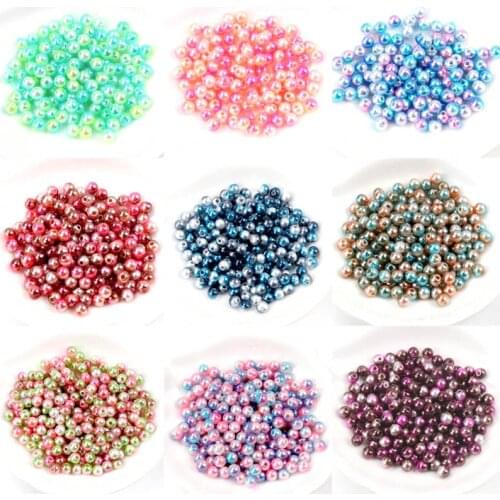 Multi option Rainbow ABS Pearl Garment Beads For Craft Scrapbook Decoration DIY Sewing Craft Supplies 3/4/5/6/8/10/12mm
