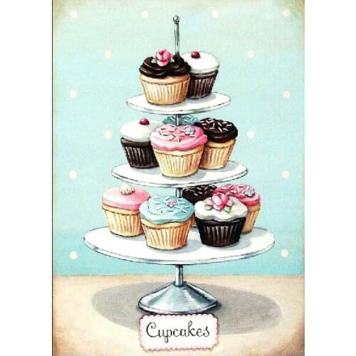 Cupcakes retro vintage metal tin sign wall plaque kitchen home gift cakes party