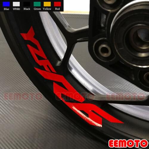 8 X Custom Iner Rims Decals Wheels Reflective Stickers Stripes Waterproof Motorcycle Motor Bike For YAMAHA YZF R6 YZF-R6