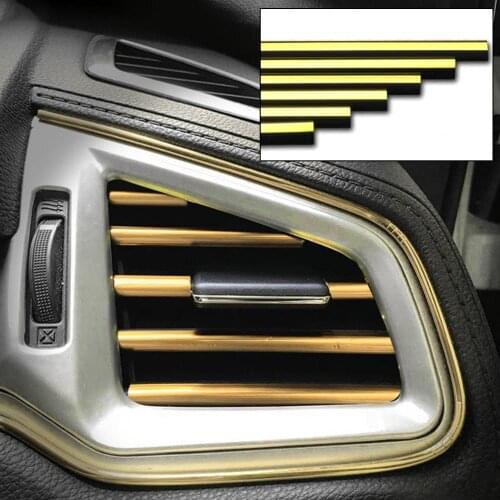 Universal Car Stickers Air Conditioner Strips Outlet U Shape Decorative Interior Mouldings Accessories Grille Trim Sticker