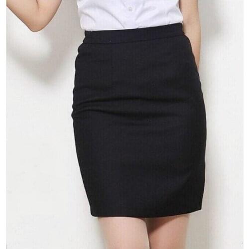 2021 Spring and Summer New Professional Female Fit High Waist Black Ladies Skirt Elegant Office Work Clothes Skirt Black