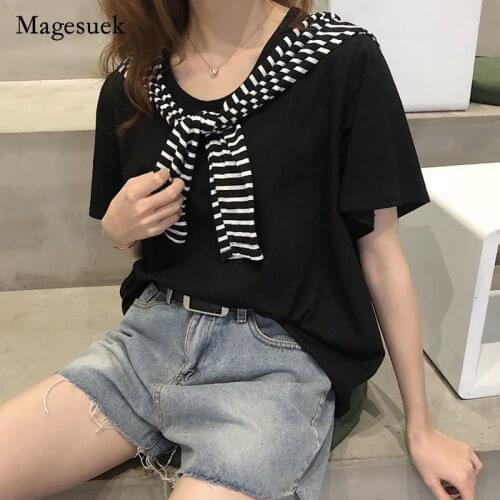 Plus Size Womens T-Shirt 2021 Summer Cotton TShirts Solid Short Sleeve O-Neck Casual Tshirt New Loose Base White Tee Tops 13455