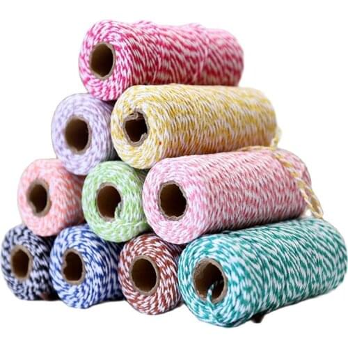 1.5mm Two-Color Cotton Rope Diy Hand-Woven Tag Rope 100m/Roll Handmade Cotton Thread Material For Home Decoration