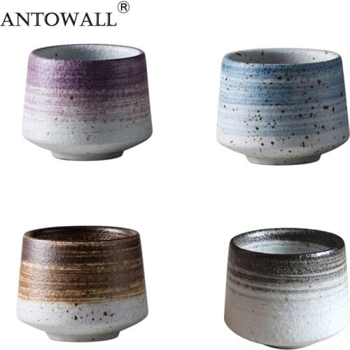 1PCS ANTOWALL Ceramic Teacup Matt Tea Water Cup Stone Color Drinkware Matt Coffee Cup Drinking Cups