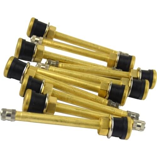 10 Pk TR572C / STRAIGHT Brass Truck Tire Valve Stems Wheels For 0.625" Dia