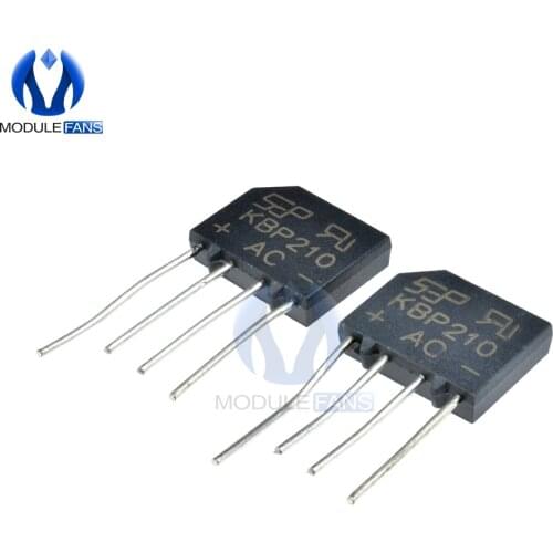10PCS 2A 1000V Bridge Rectifier Diode Single Phase Bridge Rectifier KBP210 Diy Electronic High Temperature Soldering