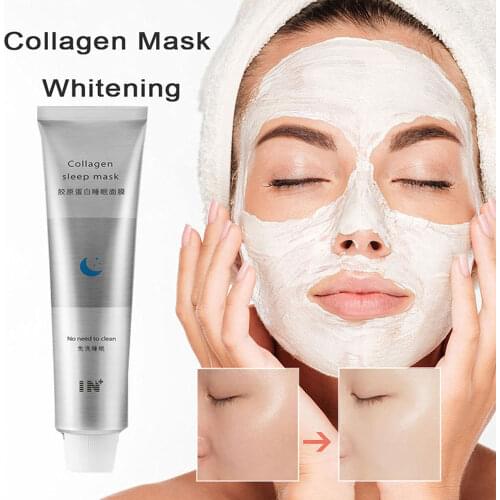100ml Korea Collagen Sleep Mask Night Hydrating Sleep Mask Wash Free Repair Oil-Control Acne Treatment Shrink Pore Purify Skin