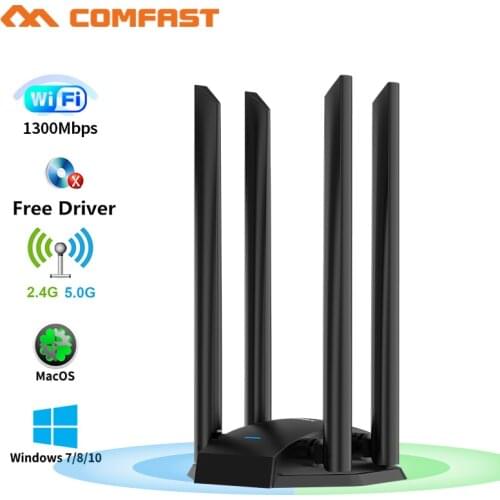 1300M~1900Mbps wireless network adapter 802.11ac 2.4g+5.8g strong signal high power usb wifi network card with antennas wi fi