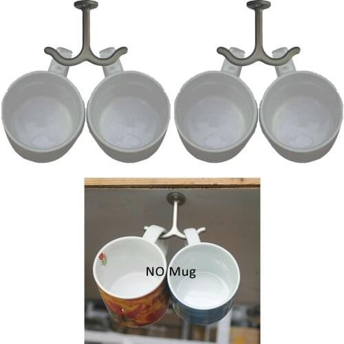 2x Mug Holder Under Cabinet Coffee Cup Hanger Cup Storage Organizer Drying Rack
