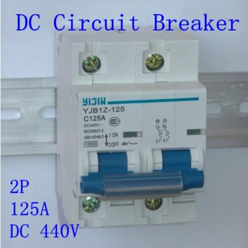 2 Pieces/lot) 2P 125A DC440V MCB Solar Energy Photovoltaic PV Mini DC Circuit Breaker Used For Solar Power SystemSolar