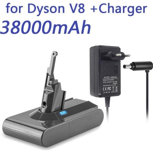 21.6V Battery for Dyson V8 rechargeable Battery 38000mAh for Dyson V8 Absolute /Fluffy/Animal Li-ion Vacuum Cleaner + Charger