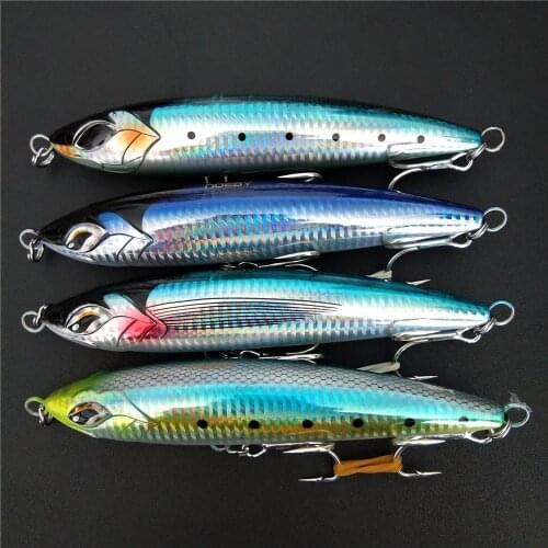 NOEBY 4PCS Stickbait Top Water Artificial bait 160mm 58g Pencil Fishing Lure Fishing Accessories