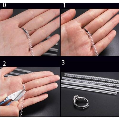 Ring Size Adjustment Line Transparent Tube for Ring Sleeve Ring Fixing Sleeve Ring Protective Film Ring Braid 4pcs/bag Length C