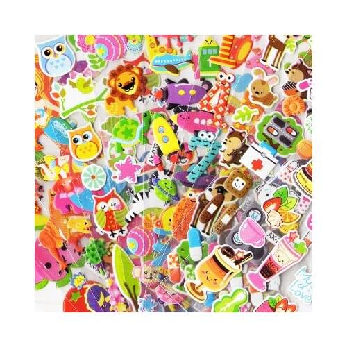 6 Sheets random Different 3D Cute Cartoon Sticker Toys Petaginas Funny Childrens Toys in Scrapbook Phone Notebook Gift Anime