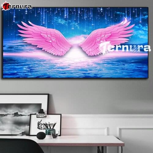 Ternura angel Pink wings Diamond Embroidery sale Bright starry sky DIY Needlework Diamond Painting Cross Stitch Home Decor large