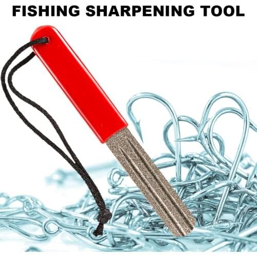 Diamond Fishing Hook Hone Fishhook Sharpening Grinding Fishing Tackle Tool Fishing Hook Sharpening Grindstone Fish Tool