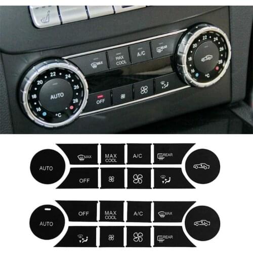 Car A/C Air Condition Button Auto Interior Sticker Kit Dash Panel Repair Decals Accessories L+R for Benz W204 C300 2008-2014