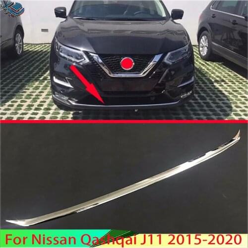 For Nissan Qashqai 2018 2019 Stainless Steel Front Bumper Cover Trim