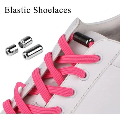 Elastic No Tie Shoelaces Semicircle Shoe Laces For Kids and Adult Sneakers Shoelace Quick Lazy Metal Lock Laces Shoe Strings